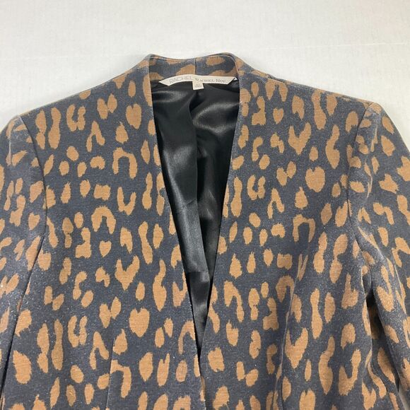 Rachel Roy Womens Blazer Cheetah Print Button Front Long Sleeve Jacket Size XS - Picture 3 of 12